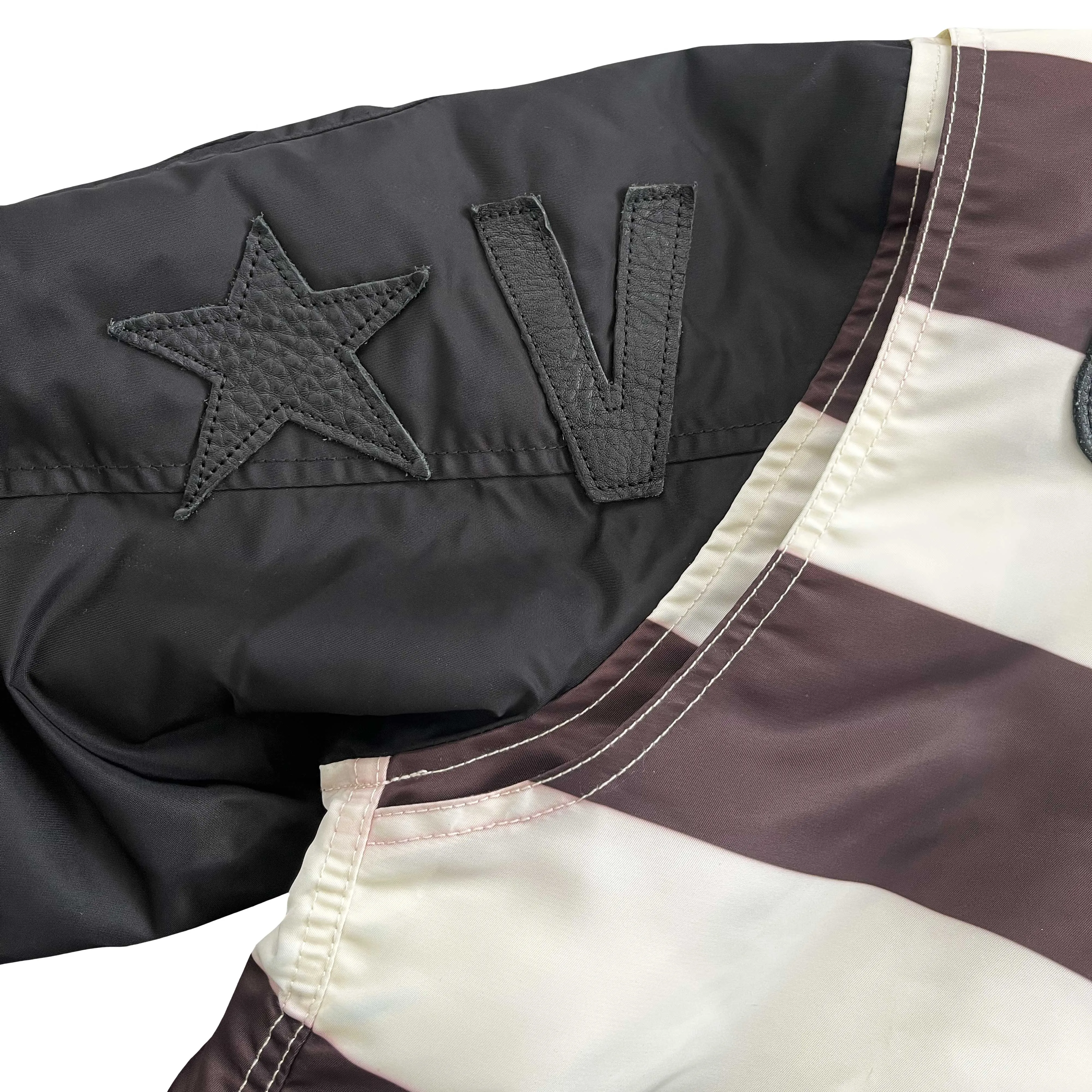 Vanson Leathers Striped Bomber Jacket - XL