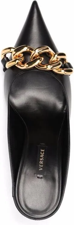 Versace Medusa chain-trim backless mules Black