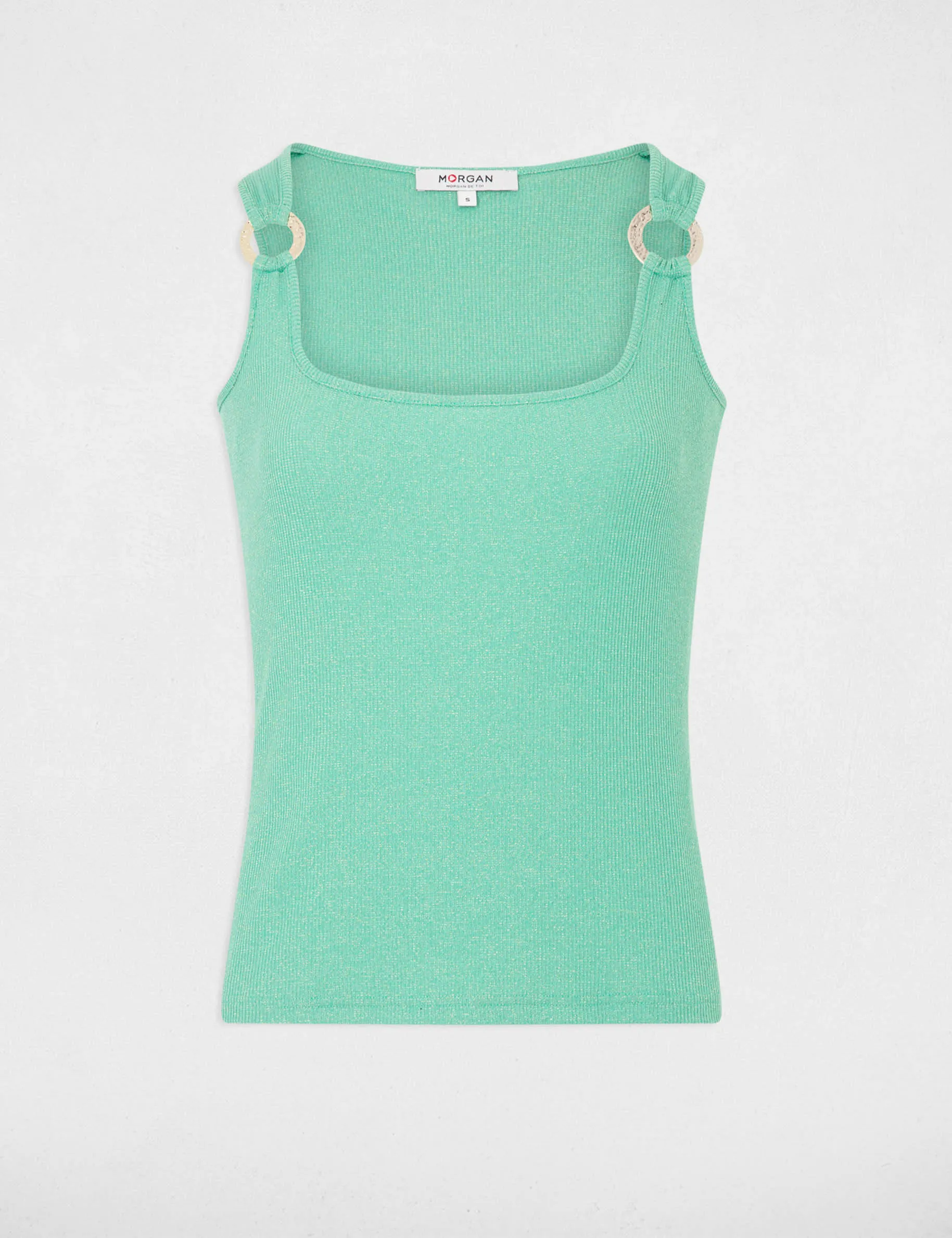 Vest top with rings green women