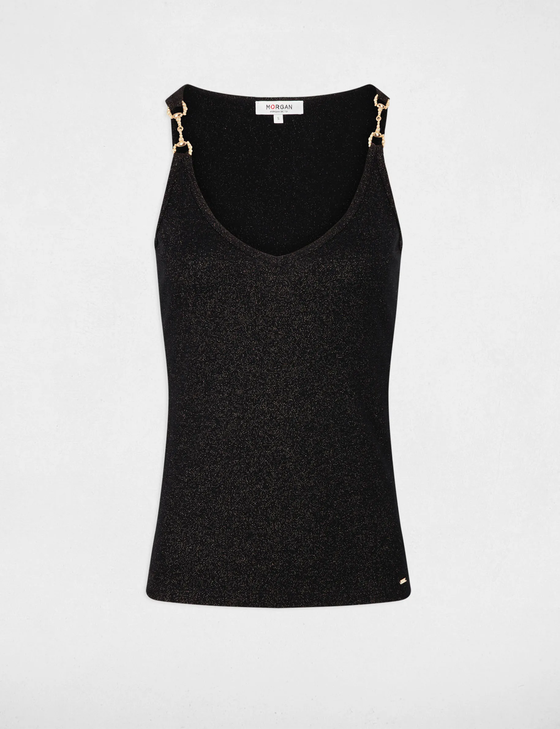 Vest top with thin straps black women