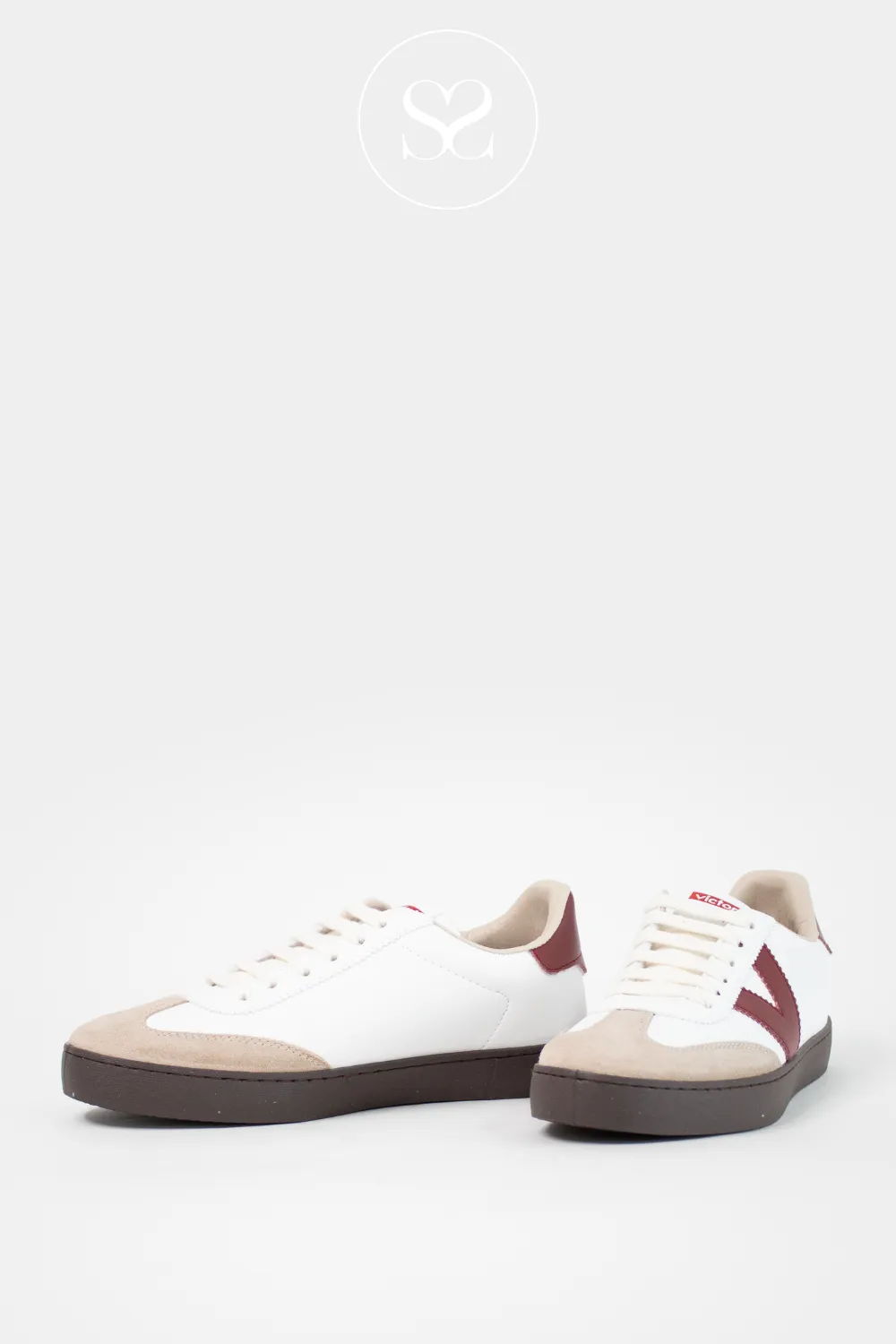 VICTORIA 1126201 WHITE/WINE LOW PROFILE TRAINERS