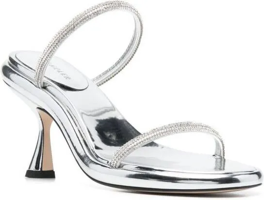 Wandler June 100mm rhinestone-embellished sandals Grey