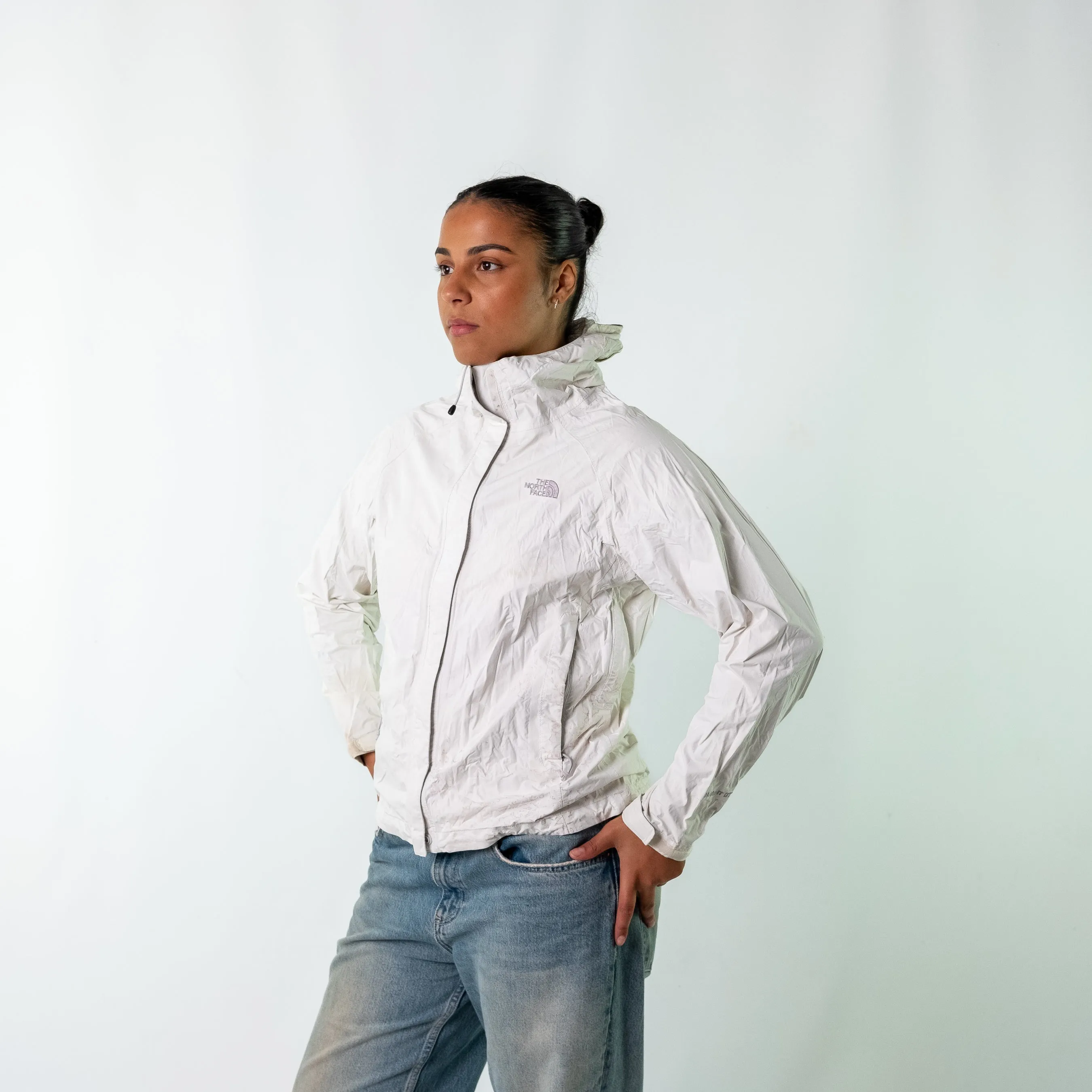 White 90s The North Face Light Rain Jacket (M)