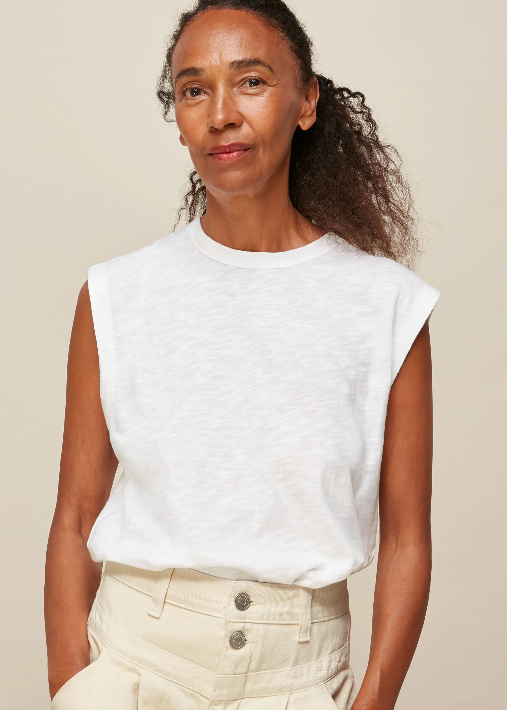 White Easy Muscle Vest Top