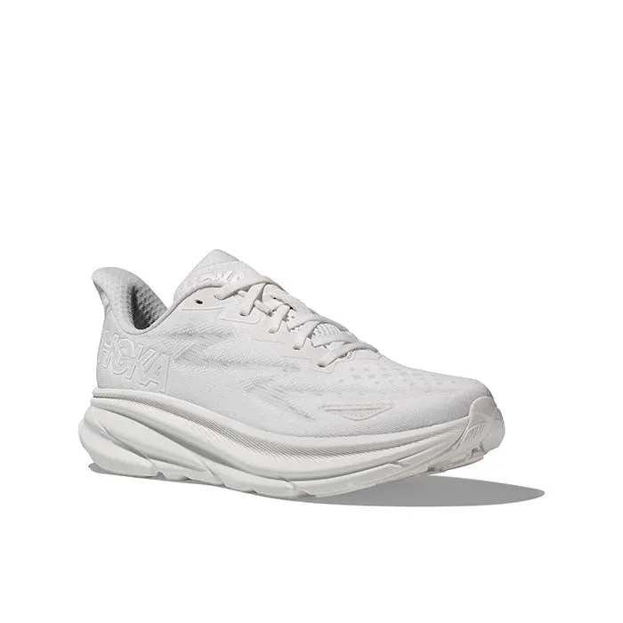 Womens Hoka Clifton 9 Wide in White/White