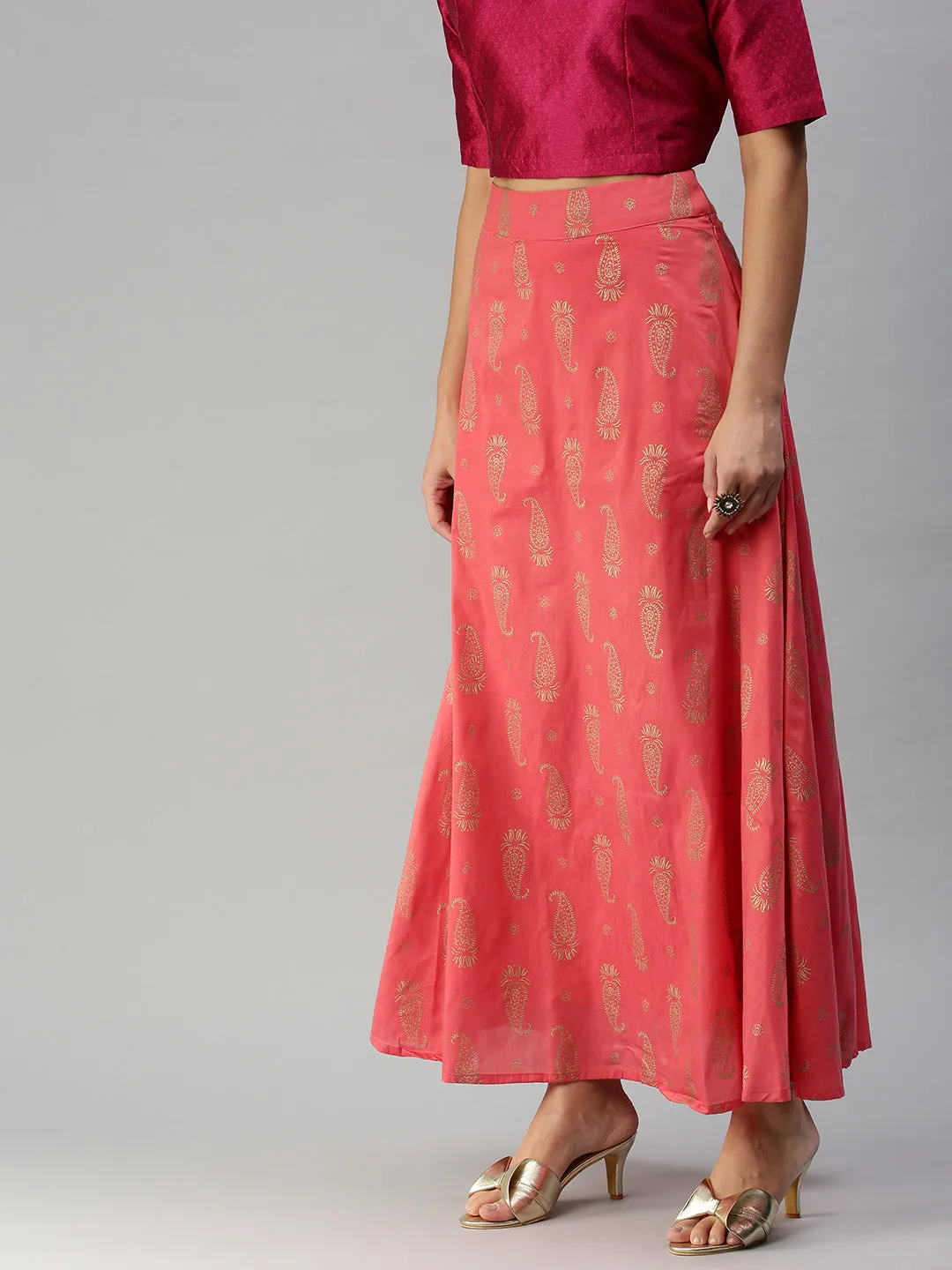 Women's Printed Skirt Pink