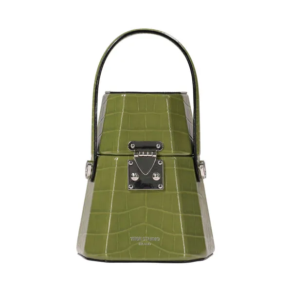 Yese Studio Women's Cris Green Long Crossbody Bag, Size 18cm X 15cm X 7cm