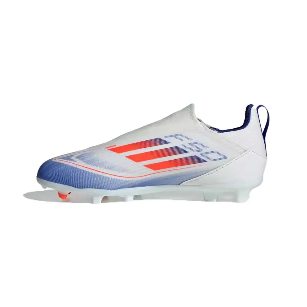 Youth Jr F50 League LL FG/MG Soccer Cleat - Cloud White/Solar Red/Lucid Blue - Regular (D)