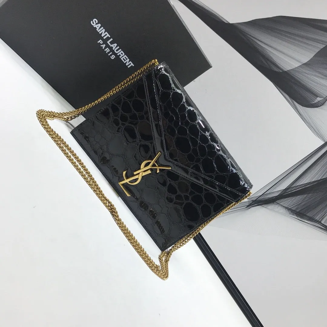 Yves Saint Laurent Cassandra Small Crossbody Bag With Stone Print Black