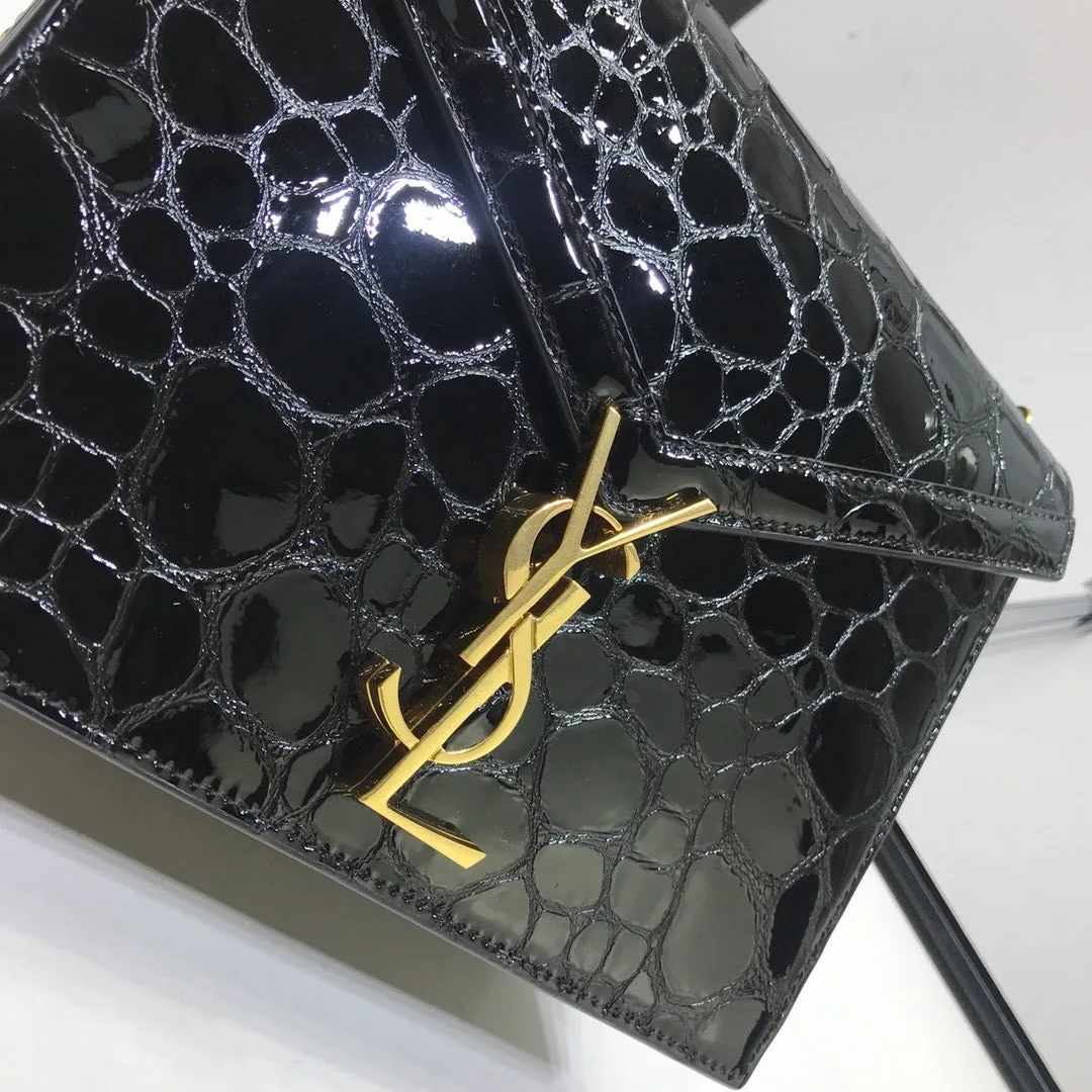 Yves Saint Laurent Cassandra Small Crossbody Bag With Stone Print Black