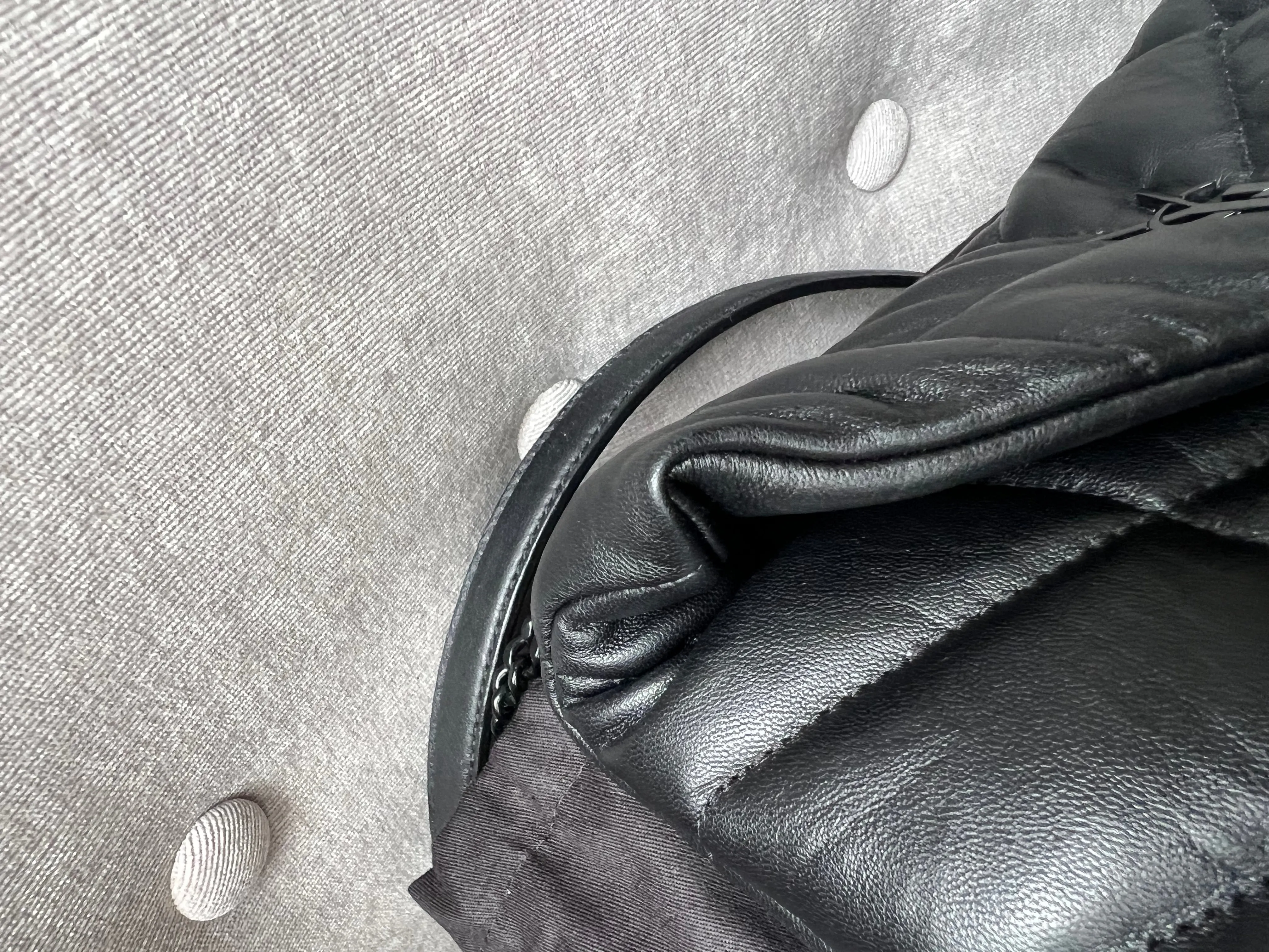 Yves Saint Laurent (YSL) Mini Puffer in Black Quilted Lambskin